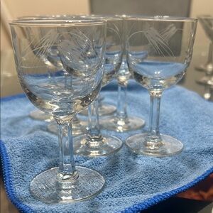 Crystal Clear Etched Wine Glass Set